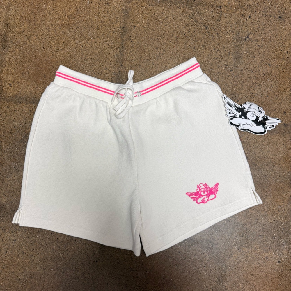 Boys Lie White Shorts with Pink Detail